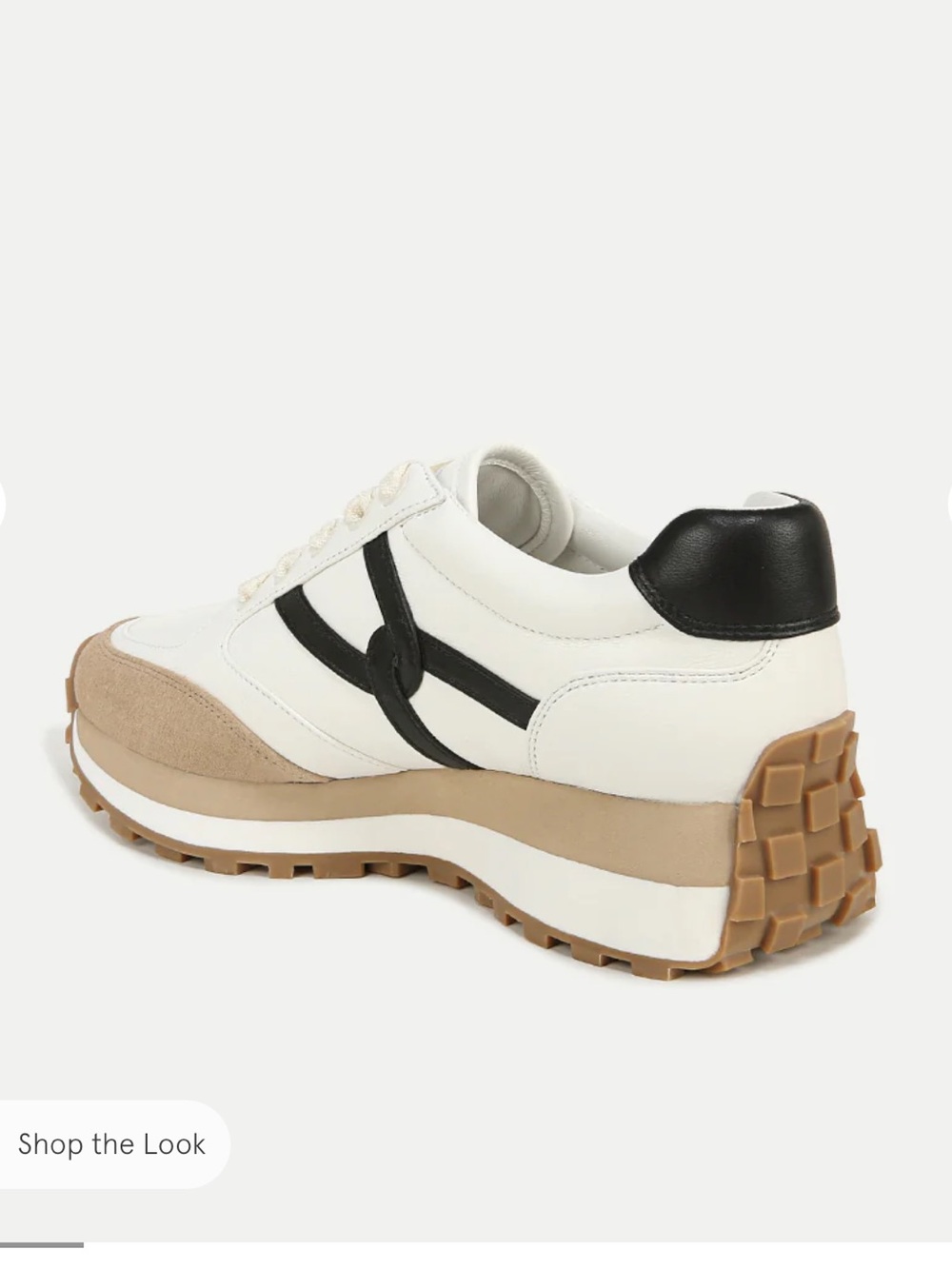 Veronica Beard White and Beige Sneakers with Black Accent - Picture 2 of 5
